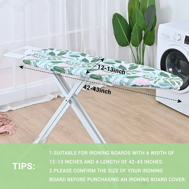 KK KINGRACK Ironing Board Cover with Spring Toggle, Heat Resistant, Elasticized Edge 13"x43", Printed Blue Brushstrokes, 1343-1999-Green