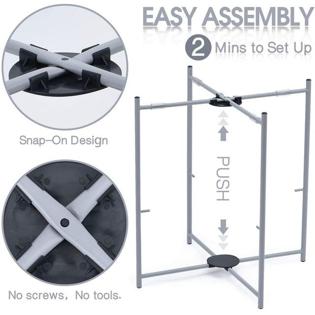 KK KINGRACK Side Table, Metal End Table, Coffee Table Tray, Sofa Side Snack Table with Detachable Tray Top and Fabric Storage Basket,WK131033-LKGY