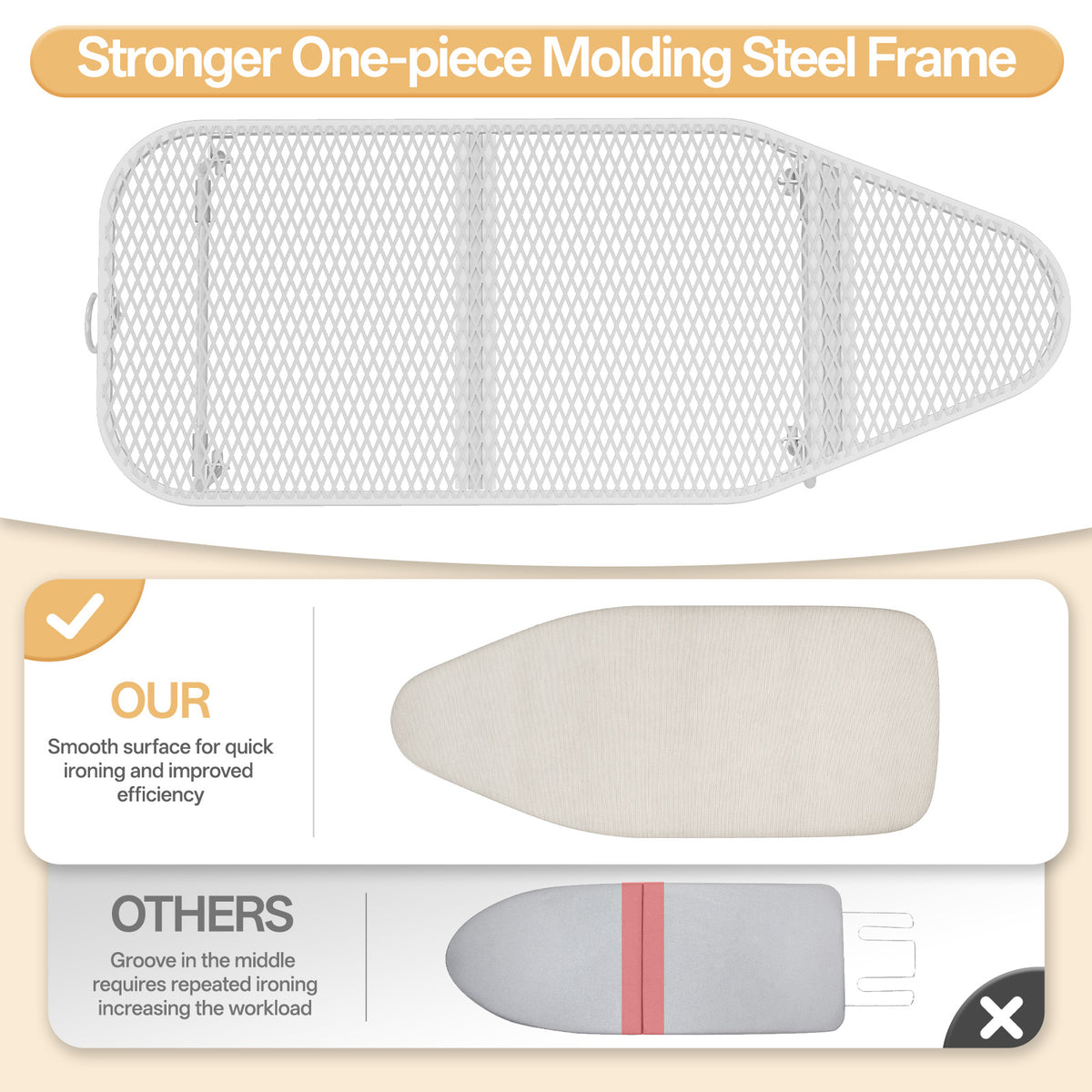 Small Ironing Board Tabletop, All-Metal Mesh Panel, for Dorm Apartment — VC-DY-TR1230D1-6-BE-DF