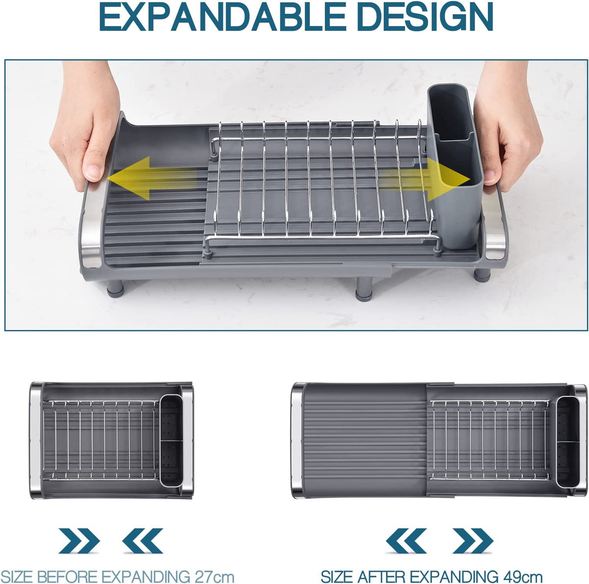 KINGRACK Small Expandable Dish Rack, Compact Dish Drying Rack with Sta –  Kingrack Home