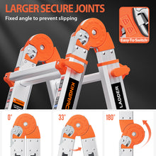 KINGRACK Ladder, A Frame 4 Step Extension Ladder, 14 Ft Anti-Slip Multi Position Ladder with Stabilizer Bar, 330 lbs Security Load Telescoping Aluminum Ladders for Stairs Home Outdoor Roof Work