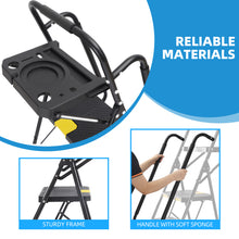 KK KINGRACK 6 Step Ladder, Metal Ladder with Tool Platform&Handrails, 800 lbs Capacity, Black（TZ2223-6D）
