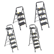 KK KINGRACK 6 Step Ladder, Metal Ladder with Tool Platform&Handrails, 800 lbs Capacity, Black（TZ2223-6D）