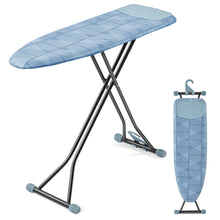 KINGRACK Ironing Board, Iron Board Full Size with Hanger & Rotating Nonslip Feet, 7 Level Height Adjustable, 43x13 in, Blue(RYP1343HT-19-28B)