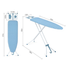 KK KINGRACK Ironing Board, Portable Iron Board with Hanger & Iron Rest, 7 Adjustable Heights, Blue, 43x13"(TYB1343H3-22B)