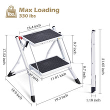 Kingrack 2 Step Ladder Folding Stool, Non-Slip Step Ladder, collapsible stool for adults, Heavy Duty 330Lbs Capacity Industrial Lightweight (2031)