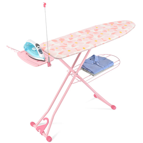 TOOLF Ironing Board, Multi-use Iron Board with Hanger & Iron Rest, 7 Adjustable Heights, 43x13