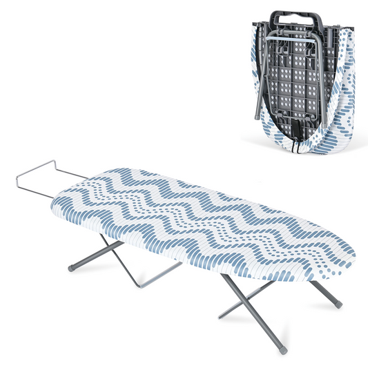 KK KINGRACK Foldable Ironing Board, Tabletop Small Iron Board with Iron Rest & Hanging Handle, Blue（TYB1230D）
