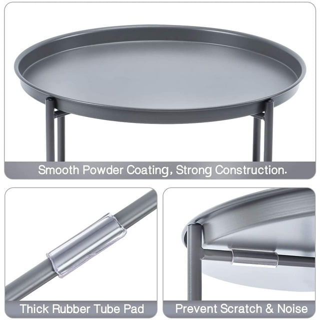 KK KINGRACK Side Table, Metal End Table, Coffee Table,WK131033-DKGY