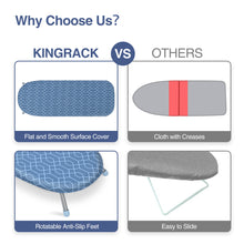 KK KINGRACK Ironing Board, Small Tabletop Ironing Board with Iron Holder, Foldable&Space-Saving, Blue＋Gray (P1232D5-16)
