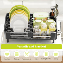 Dish Drying Rack, Kingrack Extendable Dish Rack for Kitchen Counter, Foldable Stainless Steel Space-Saving Dish Drainer,WK810172-20