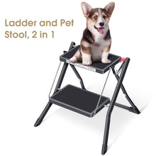 Kingrack 2 Step Ladder Folding Stool, Non-Slip Step Ladder, collapsible stool for adults, Heavy Duty 330Lbs Capacity Industrial Lightweight (2031-B)