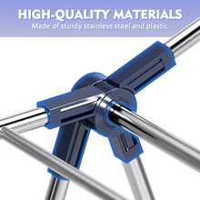 Clothes Drying Rack, KK KINGRACK Foldable Drying Rack with 2 Gullwings & Height-Adjustable, Large-Capacity Laundry Drying Rack, Indoor Outdoor, Stainless Steel（158206）