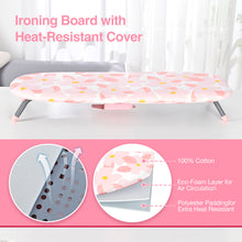 KK KINGRACK Ironing Board, Small Tabletop Ironing Board with Iron Holder, Foldable&Space-Saving, Pink (P1232D5-16P)