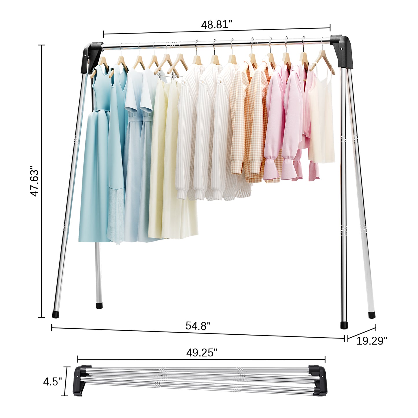 KK KINGRACK Clothes Drying Rack, Foldable Clothing Rack, Garment Rack for Indoor Outdoor, Stainless Steel（153806）
