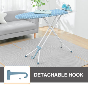 KK KINGRACK Ironing Board, Portable Iron Board with Hanger & Iron Rest, 7 Adjustable Heights, Blue, 43x13"(TYB1343H3-22B)