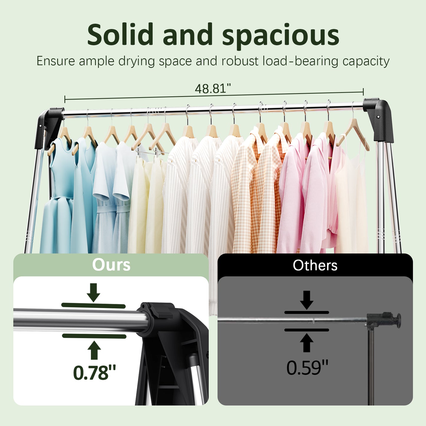 KK KINGRACK Clothes Drying Rack, Foldable Clothing Rack, Garment Rack for Indoor Outdoor, Stainless Steel（153806）
