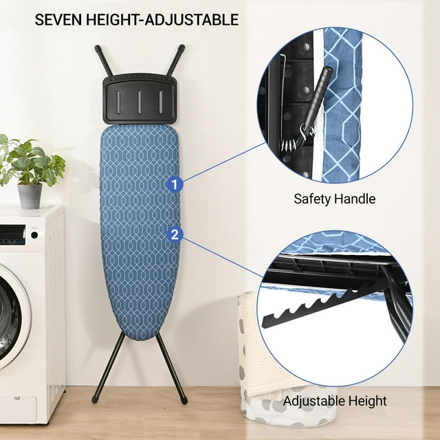 Kingrack Ironing Board,Iron Stand with Iron Rest, 7 Levels Adjustable Height,45"x13", P1336H1-22