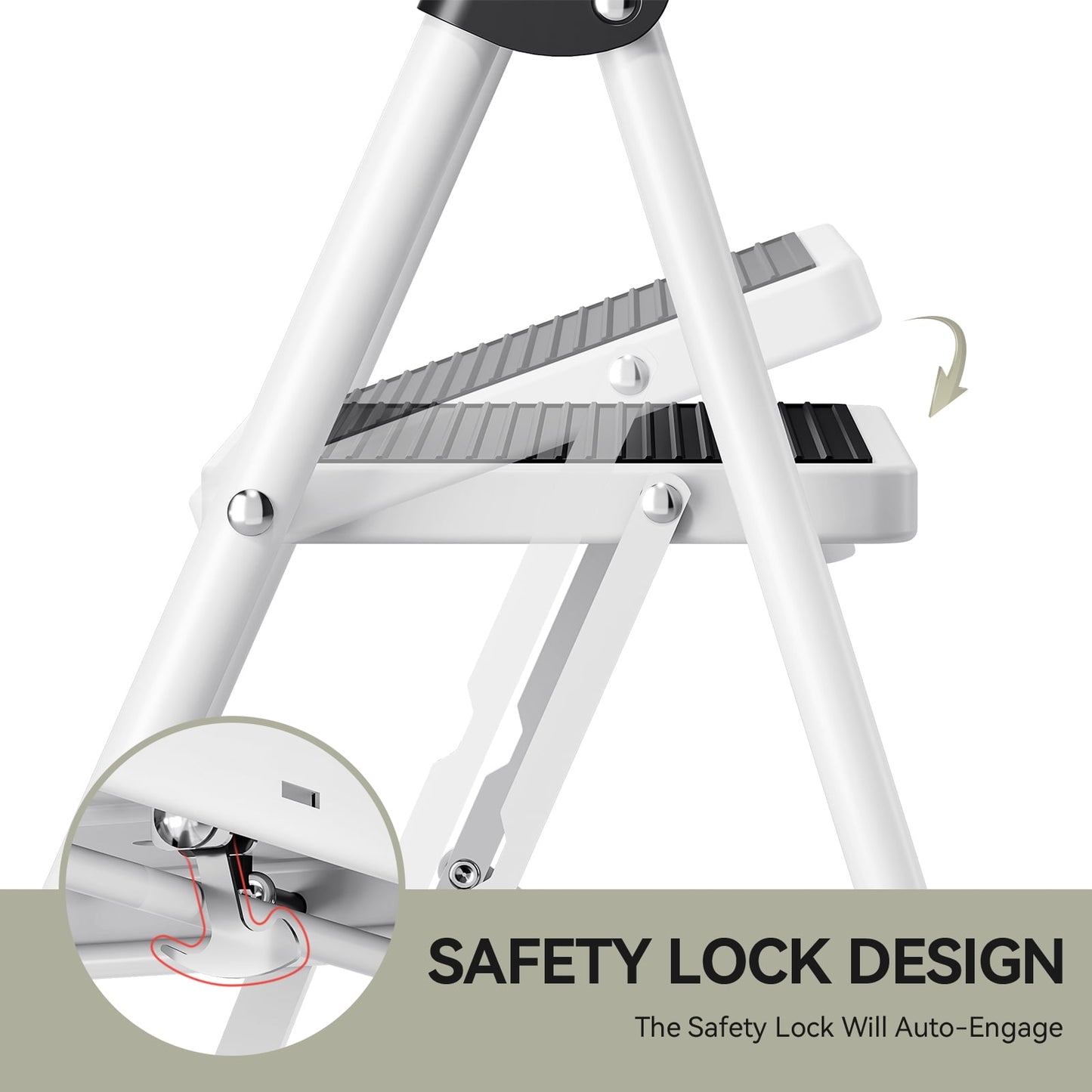 Kingrack 2 Step Ladder, Folding Step Stools for Adults , Anti-Slip Wide Pedal, 330lb for Home & Workplace