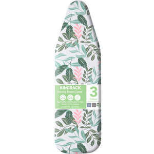 KK KINGRACK Ironing Board Cover with Spring Toggle, Heat Resistant, Elasticized Edge 13"x43", Printed Blue Brushstrokes, 1343-1999-Green