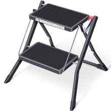 Kingrack 2 Step Ladder Folding Stool, Non-Slip Step Ladder, collapsible stool for adults, Heavy Duty 330Lbs Capacity Industrial Lightweight (2031-B)