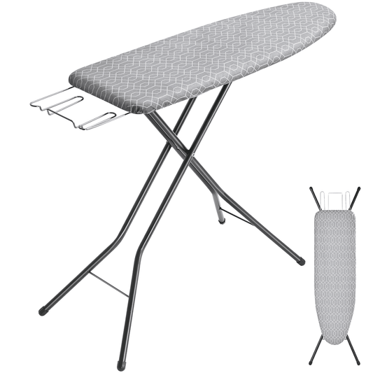 KK KINGRACK Ironing Board, Iron Board with Heat Resistant Cover & Iron Rest, 7 Height Adjustable, 43x13 in, Gray (P1343H-22G)