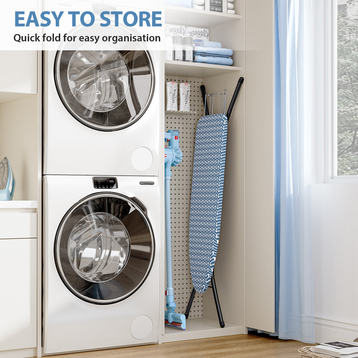 Foldable Ironing Board Full Size 43x13, 7level Height Adjustable — VC-DY-P1343H-22B-DF