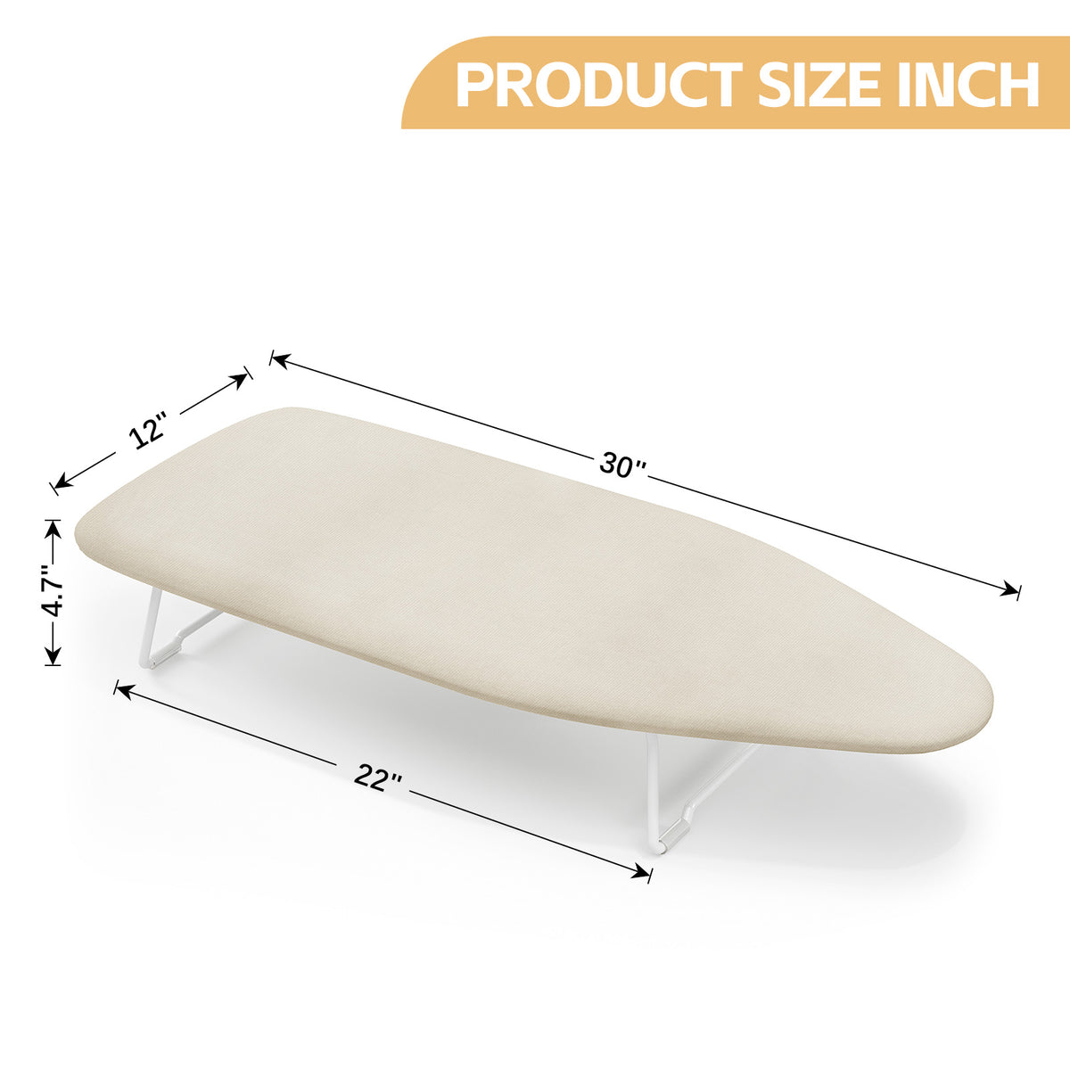 Small Ironing Board Tabletop, All-Metal Mesh Panel, for Dorm Apartment — VC-DY-TR1230D1-6-BE-DF