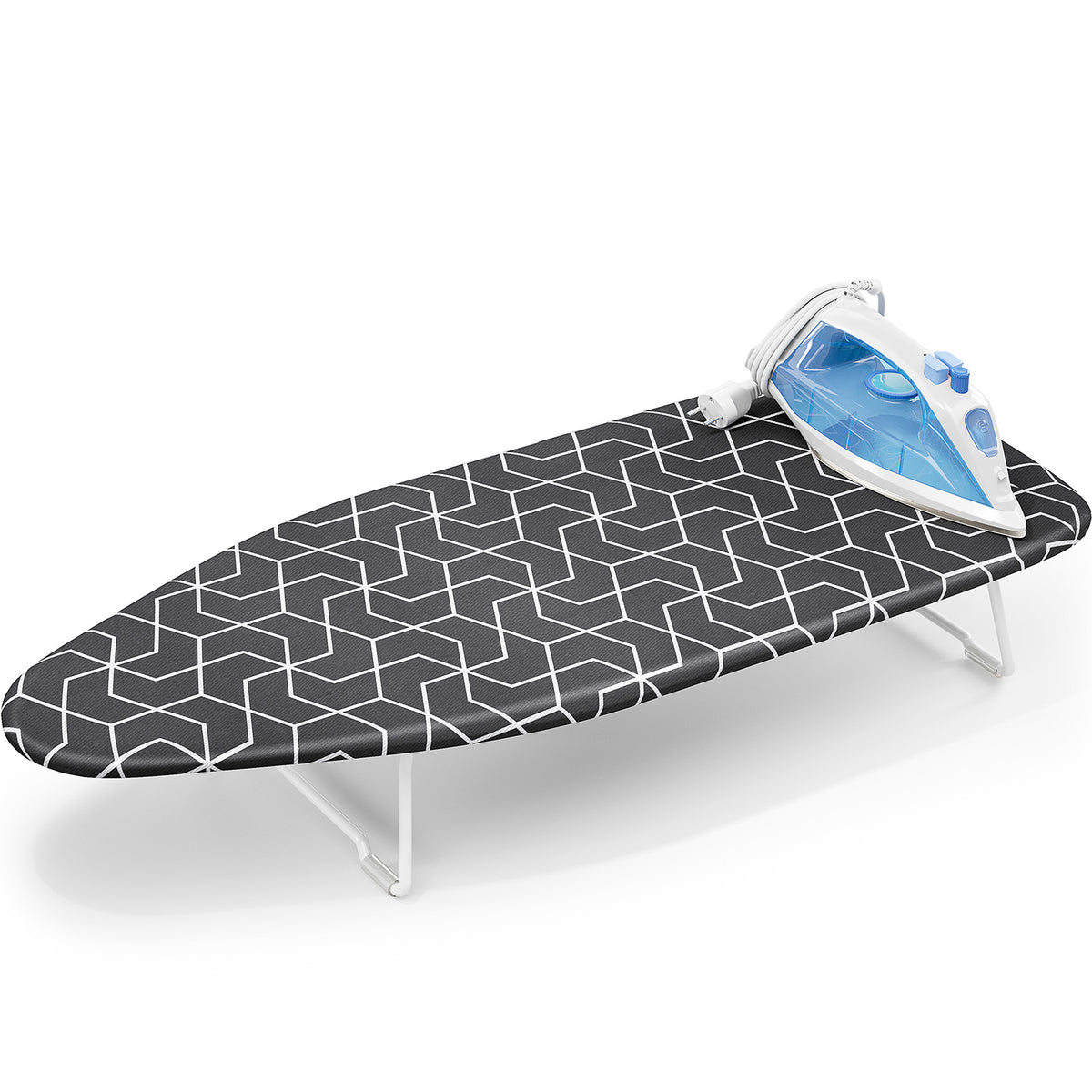 Small Ironing Board Tabletop, All-Metal Mesh Panel, for Dorm Apartment — VC-DY-TR1230D1-6-BK-DF