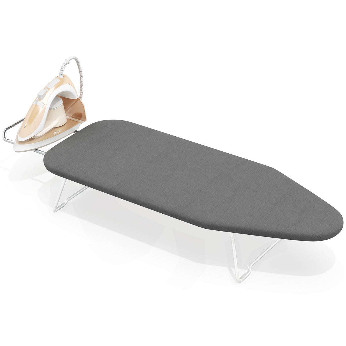 Small Ironing Board Tabletop, All-Metal Mesh Panel, for Dorm Apartment — VC-KK-1230D13-6-GY-DF