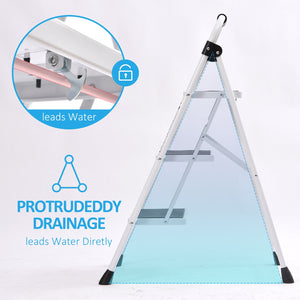 KK KINGRACK 3 Step Ladder, Folding Step Stool with Handrail & Steel Wide Anti-Slip Pedal and 330lb Capacity, White(WK2207B-3-W)