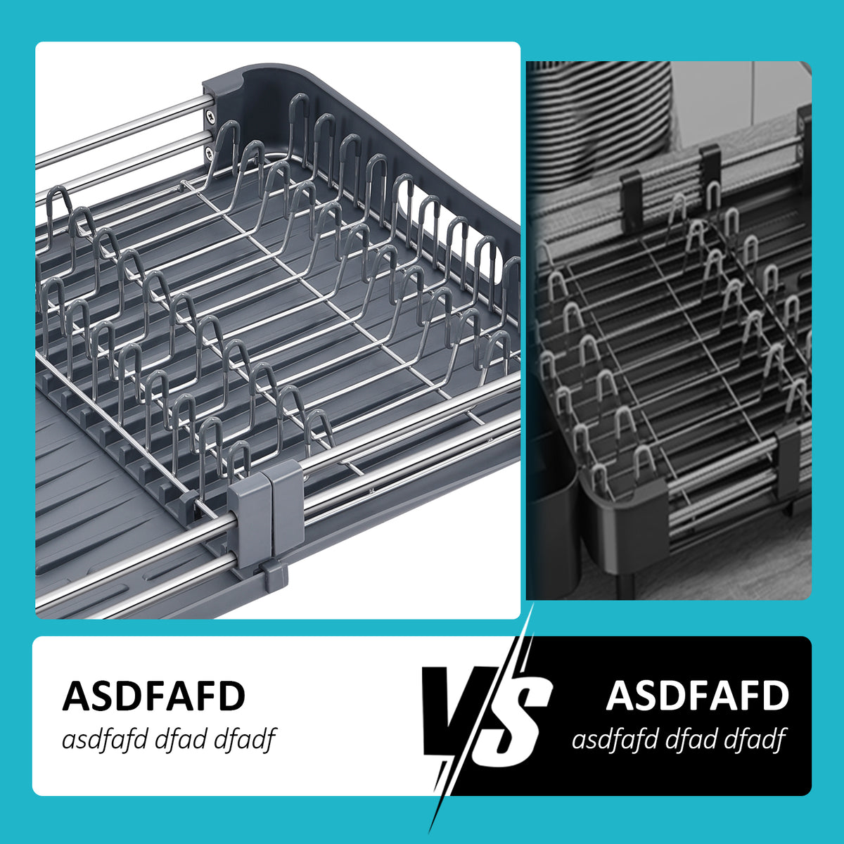 BEHERZT Expandable Dish Drying Rack, Large Capacity Dish Drainer, Plate Rack, Dish Rack for Kitchen Counter, Gray