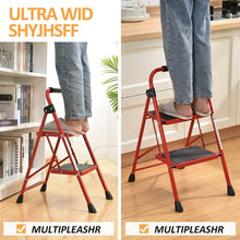 KK KINGRACK 2 Step Stool, Folding Step Ladder, Non-Slip feet, for Home, Office, 330lbs Capacity, White (WM-US-WK2207B-R-W)