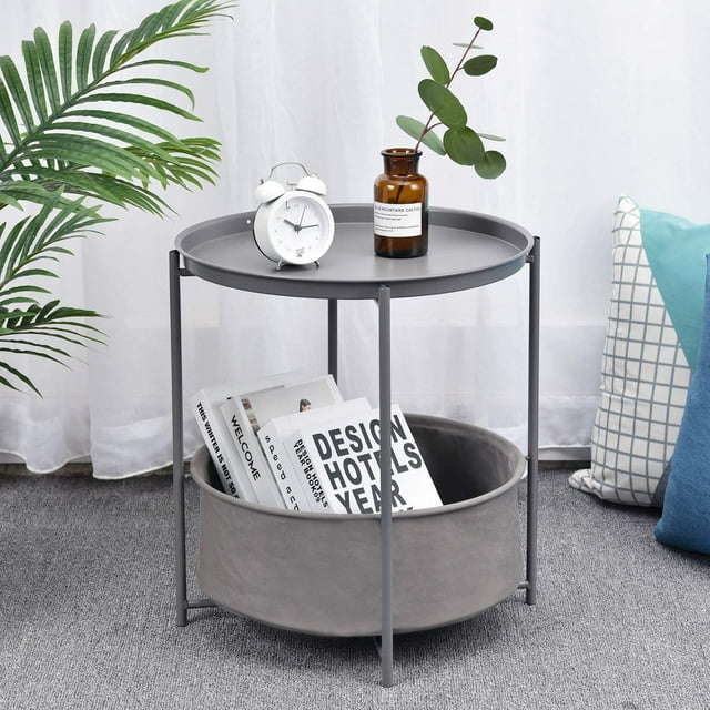 KK KINGRACK Side Table, Metal End Table, Coffee Table,WK131033-DKGY