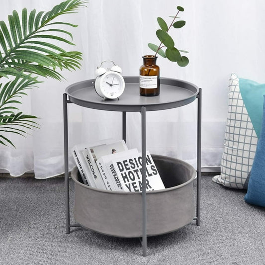 KK KINGRACK Side Table, Metal End Table, Coffee Table,WK131033-DKGY