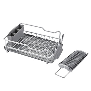 Aluminum Dish Rack with Expandable Over Sink Dish Rack, Drip Tray wk112040 - Kingrack Home