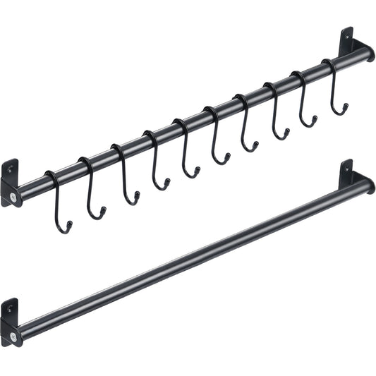 Kitchen Utensil Rack Series, Wall Mounted Rail Rack for Hanging, DIY with Hanging Utensil Rack/ Hanging Dish Rack/ Hanging Spicy Rack