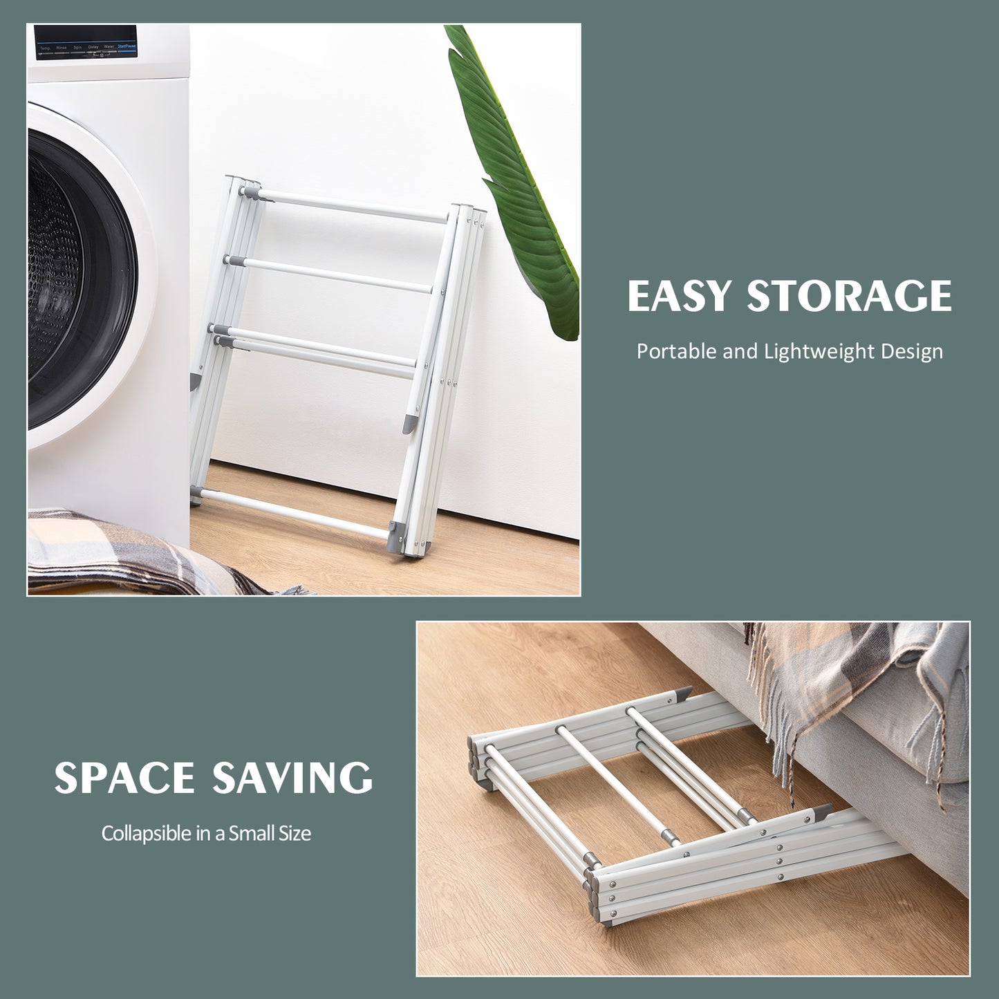 KINGRACK Expandable Clothes Drying Rack, Foldable & Collapsible Steel Laundry Drying Racks, White, 121501