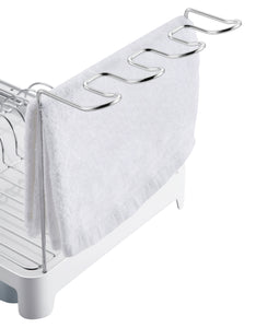 Stainless Steel Rust Free 2-Tier Dish Drying Rack with Drain Board, Wine Glass Holder, WK112051