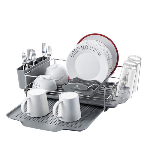Aluminum Dish Rack with Expandable Over Sink Plate Rack, Drip Tray, WK –  Kingrack Home