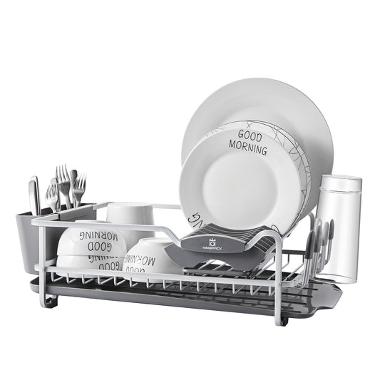 Aluminum Dish Rack with Expandable Over Sink Dish Rack, Drip Tray wk112040 - Kingrack Home