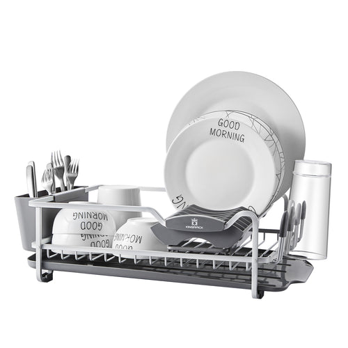 Aluminum Dish Rack with Expandable Over Sink Dish Rack, Drip Tray wk112040 - Kingrack Home