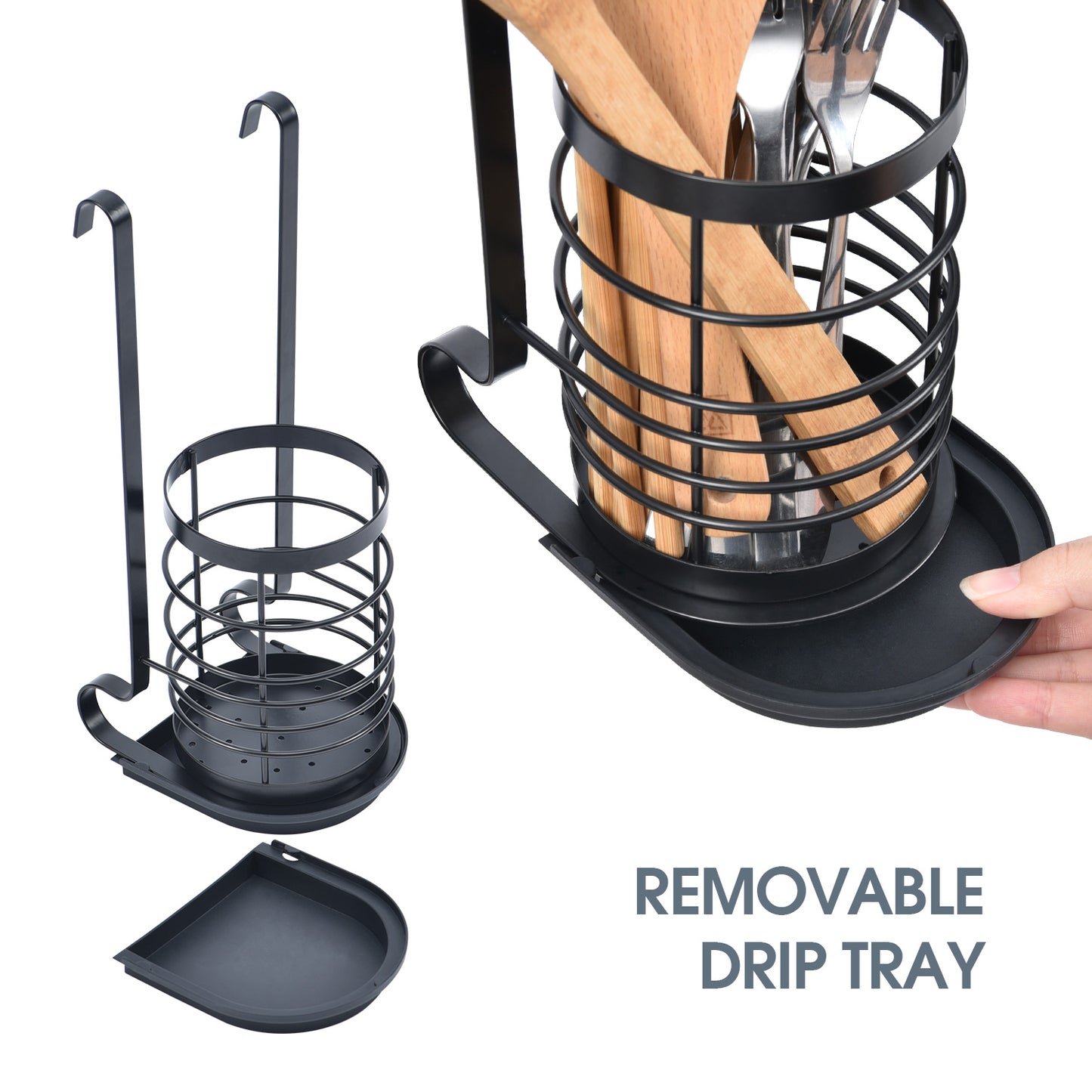Kitchen Utensil Rack Series, Wall Mounted Rail Rack for Hanging, DIY with Hanging Utensil Rack/ Hanging Dish Rack/ Hanging Spicy Rack