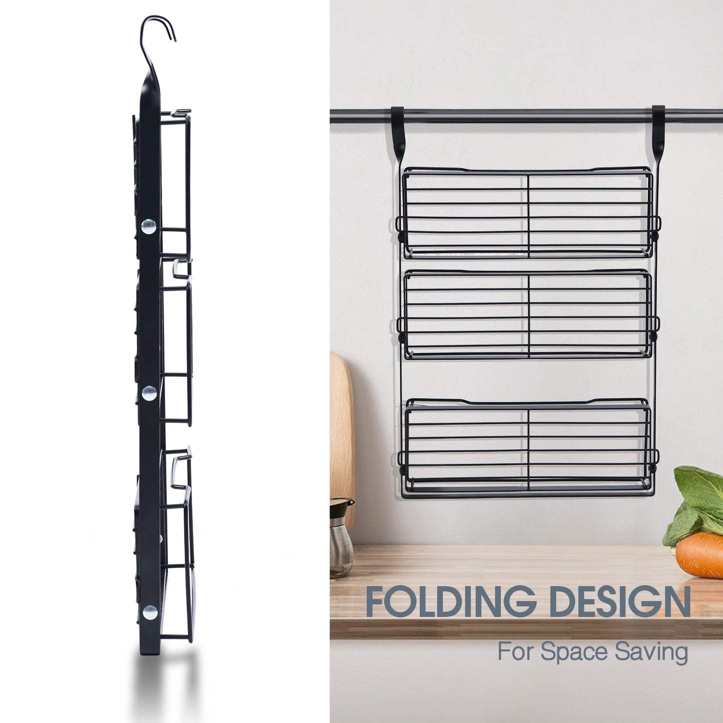 Kitchen Utensil Rack Series, Wall Mounted Rail Rack for Hanging, DIY with Hanging Utensil Rack/ Hanging Dish Rack/ Hanging Spicy Rack