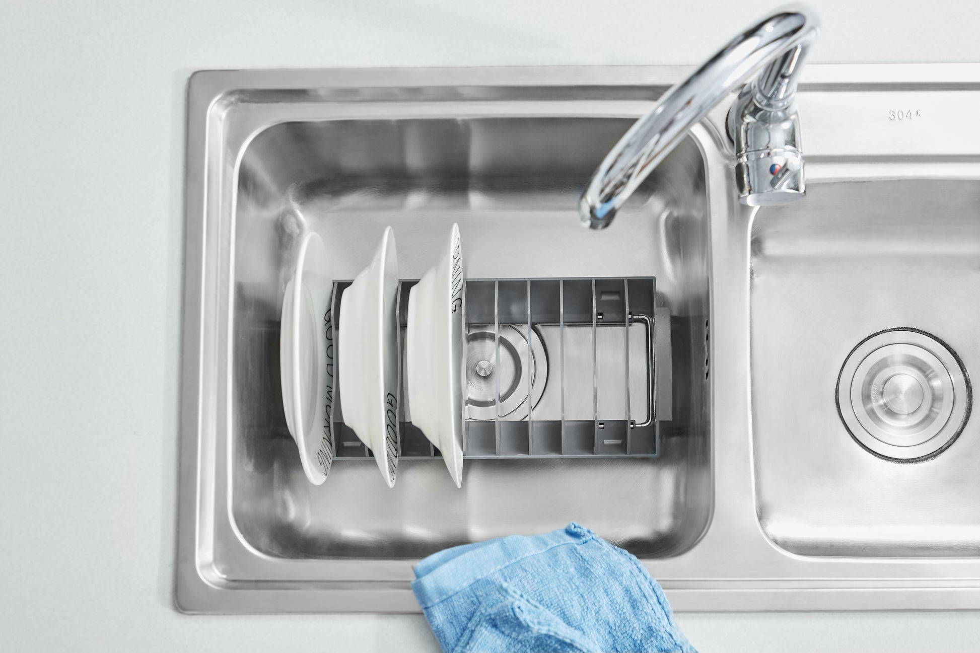 Aluminum Dish Rack with Expandable Over Sink Dish Rack, Drip Tray wk112040 - Kingrack Home