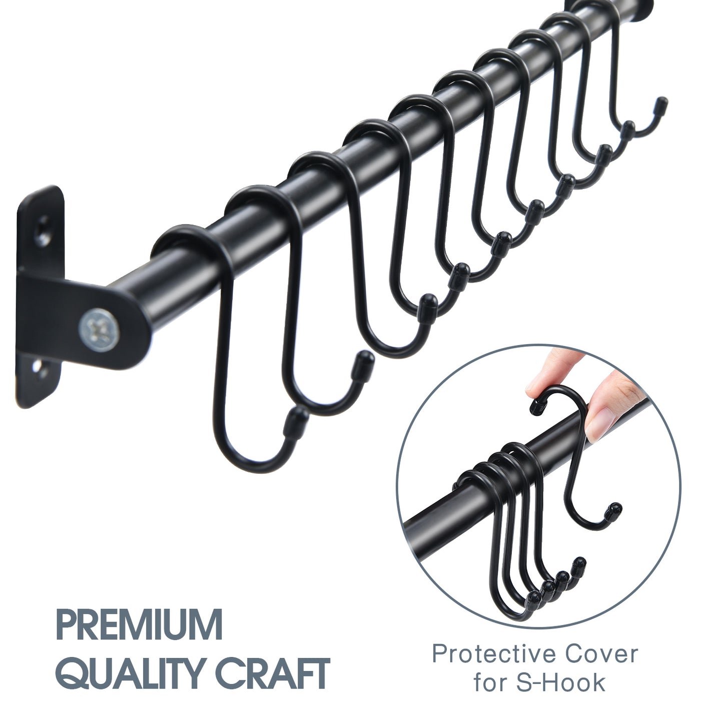 Kitchen Utensil Rack Series, Wall Mounted Rail Rack for Hanging, DIY with Hanging Utensil Rack/ Hanging Dish Rack/ Hanging Spicy Rack