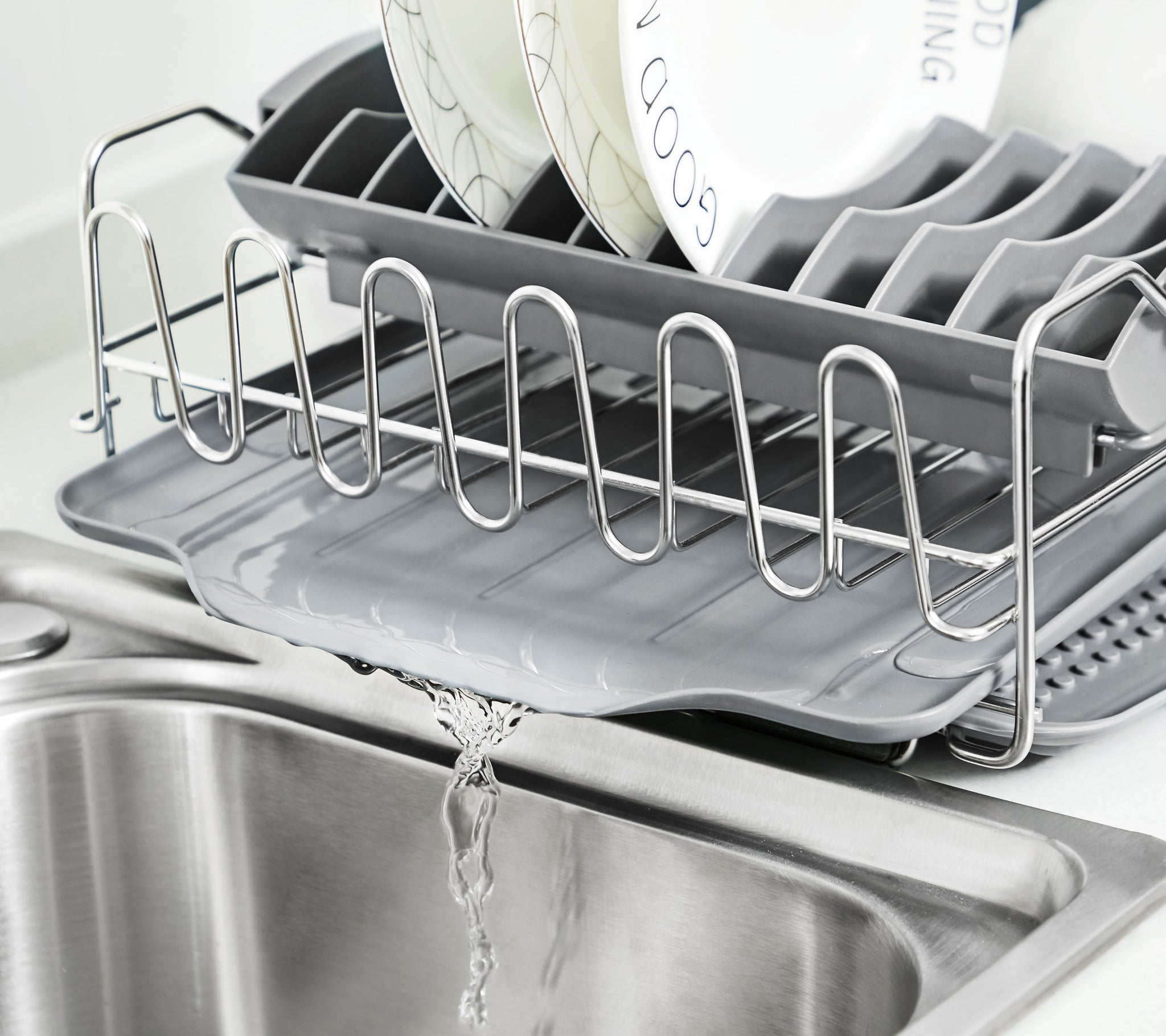 Stainless Steel Dish Drying Rack with Expandable Over Sink Plate Rack, –  Kingrack Home
