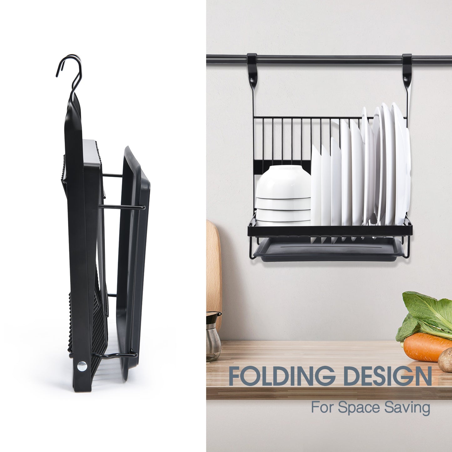 Kitchen Utensil Rack Series, Wall Mounted Rail Rack for Hanging, DIY with Hanging Utensil Rack/ Hanging Dish Rack/ Hanging Spicy Rack