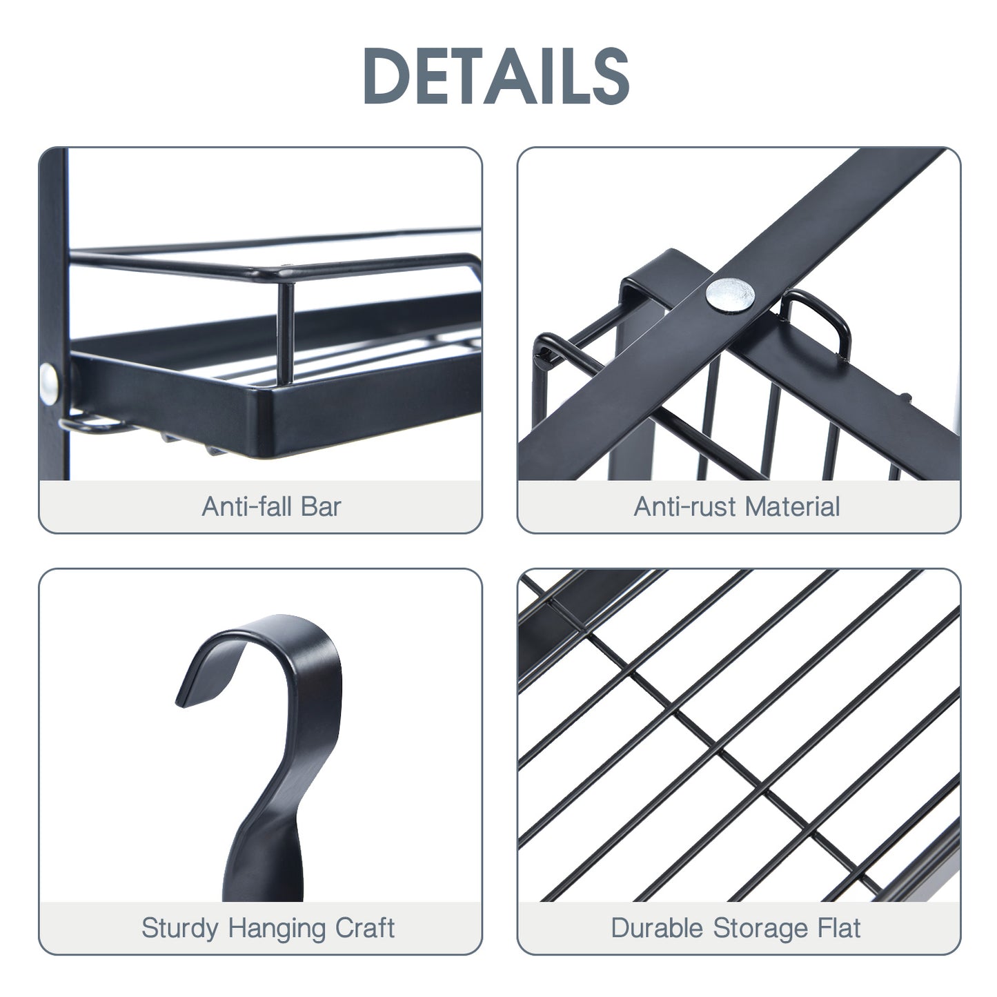 Kitchen Utensil Rack Series, Wall Mounted Rail Rack for Hanging, DIY with Hanging Utensil Rack/ Hanging Dish Rack/ Hanging Spicy Rack