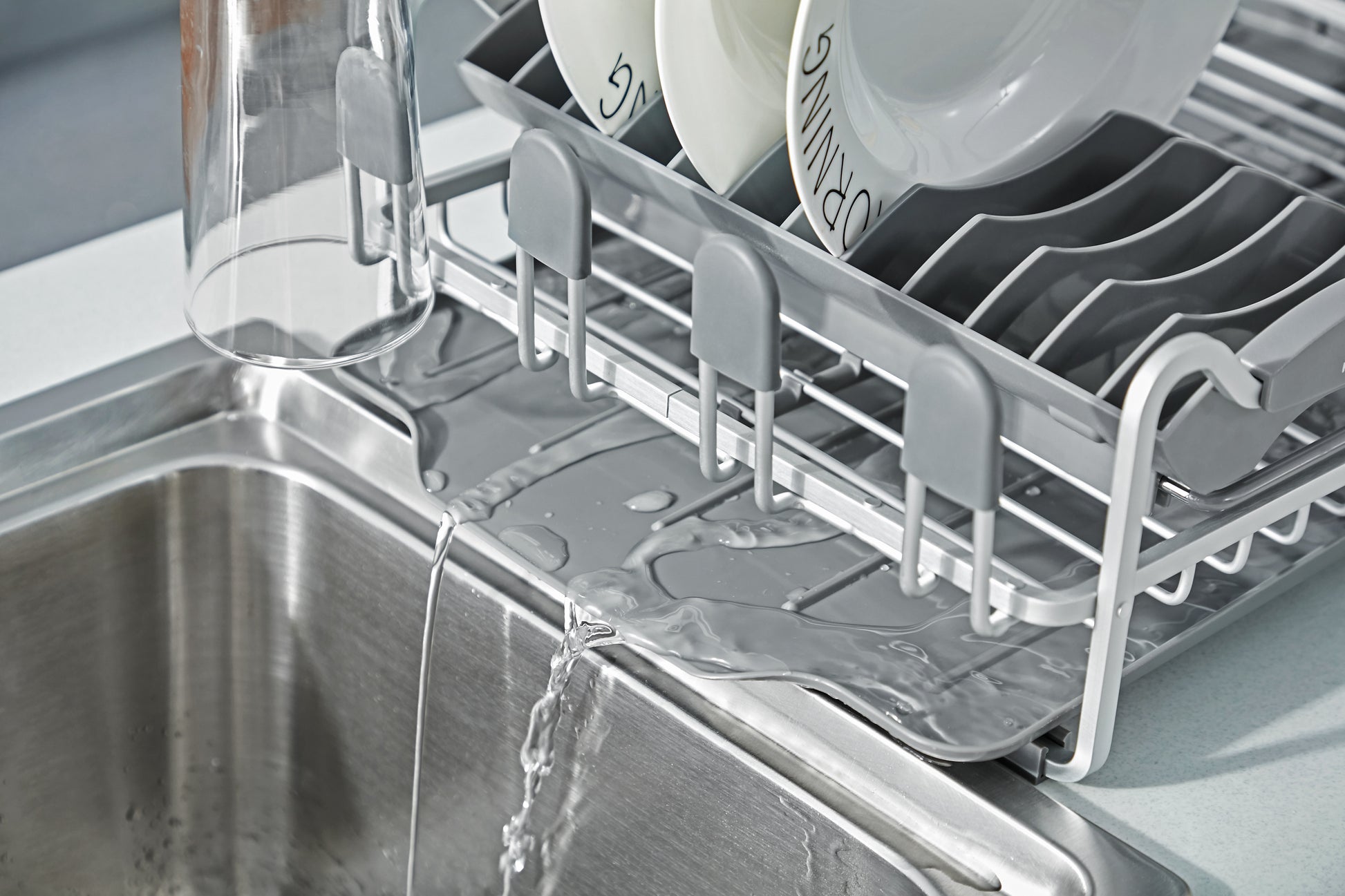 Aluminum Dish Rack with Expandable Over Sink Dish Rack, Drip Tray wk112040 - Kingrack Home